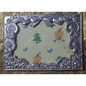 Vintage Barron Pewter Picture Frame 5 3/4" x 4 1/8" Christmas